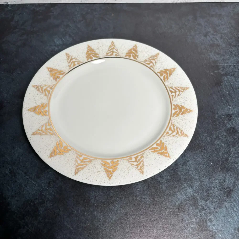 Dansk Golden Pines Christmas Holiday Trees Salad Luncheon Plates, Set of 4